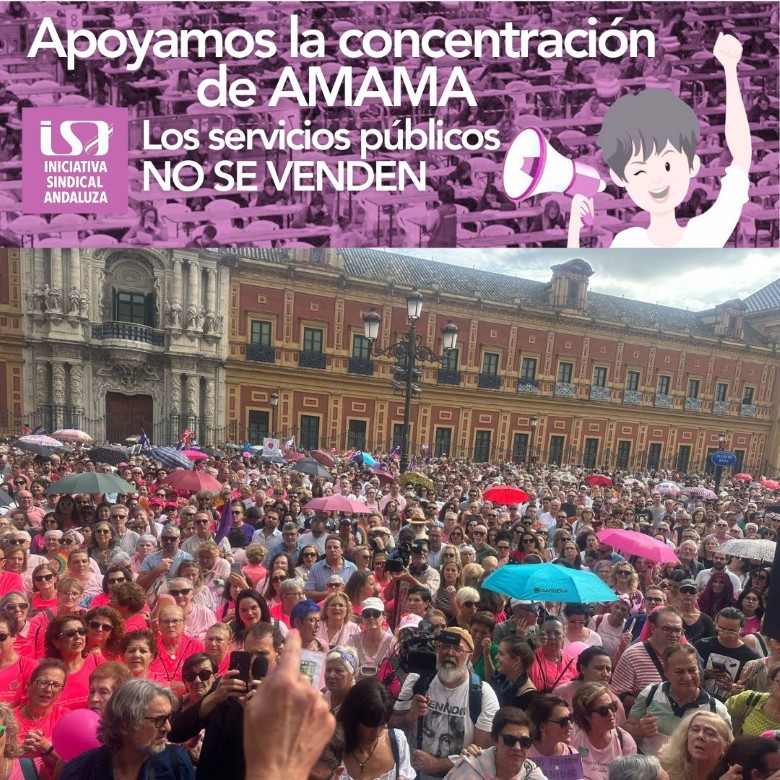 Apoyamos la concentración de AMAMA. Los servicios públicos NO SE VENDEN.